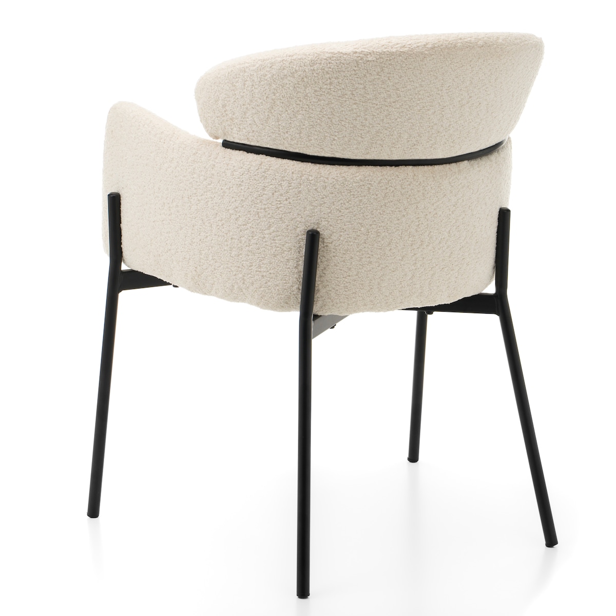 Krzesło tapicerowane boucle do salonu BOLZANO jasnobeżowe ecru