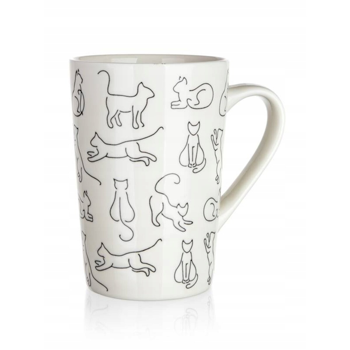 2x KUBEK WYSOKI w koty CERAMIKA 450 ml na herbatę kawę DEKORACYJNY upominek