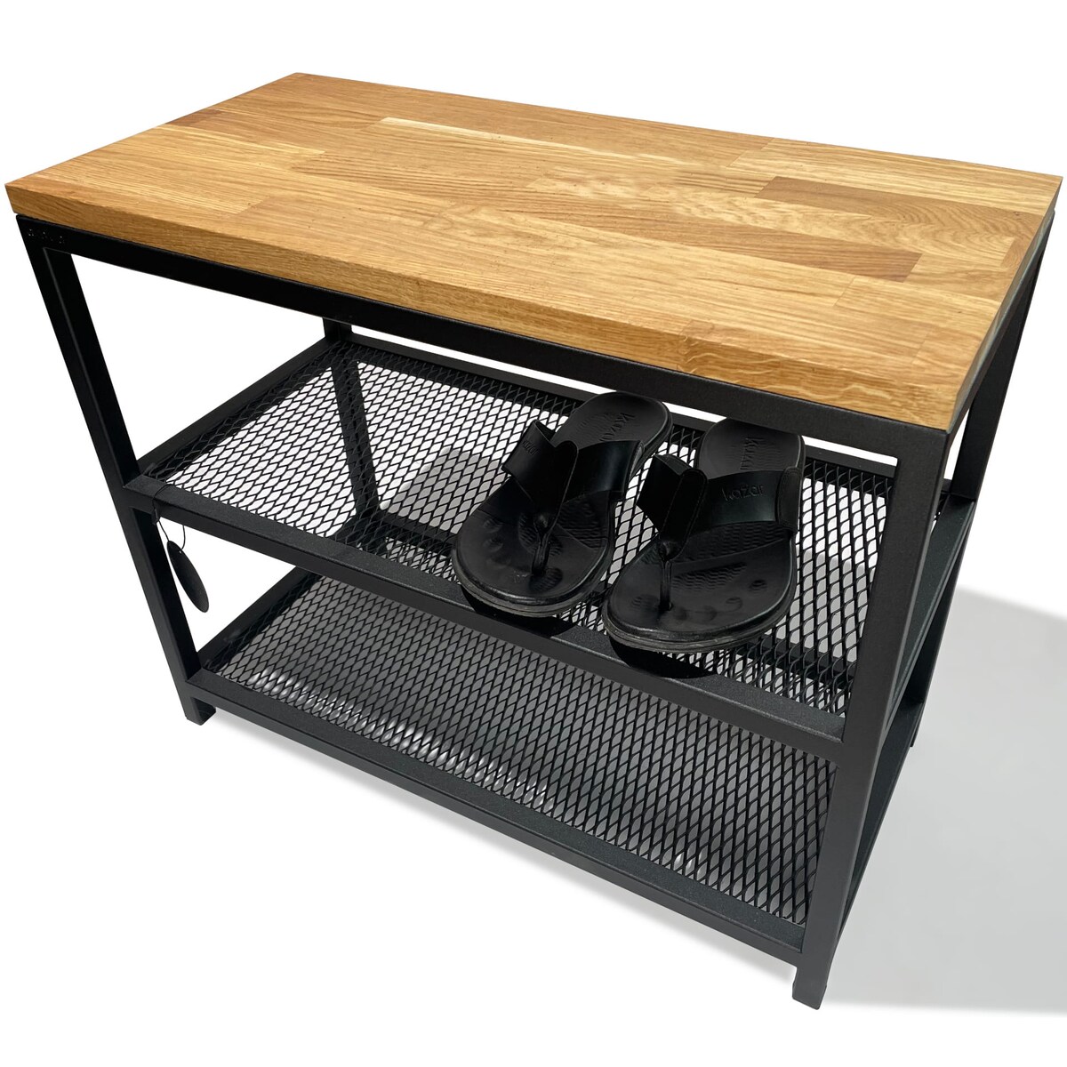 Szafka na buty loftowa dębowe siedzisko 60cm