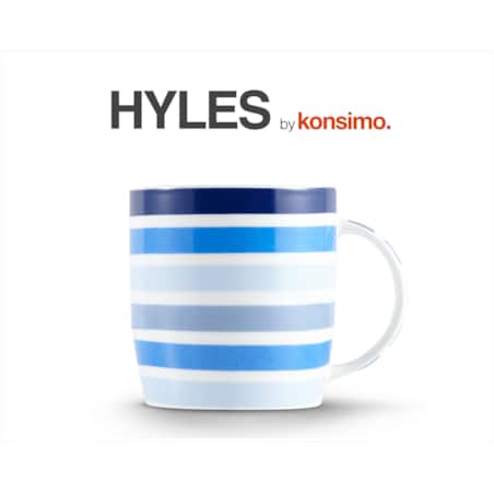 Konsimo HYLES Kubek, biały/granatowy/niebieski