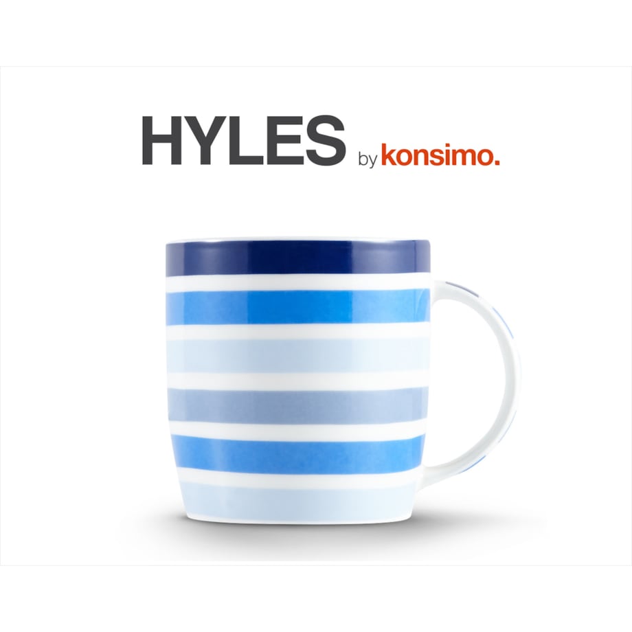 Konsimo HYLES Kubek, biały/granatowy/niebieski