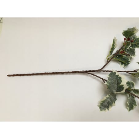 GAŁĄZKA SZTUCZNA jak żywa ośnieżona brokat OSTROKRZEW z owocami DEKORACJA