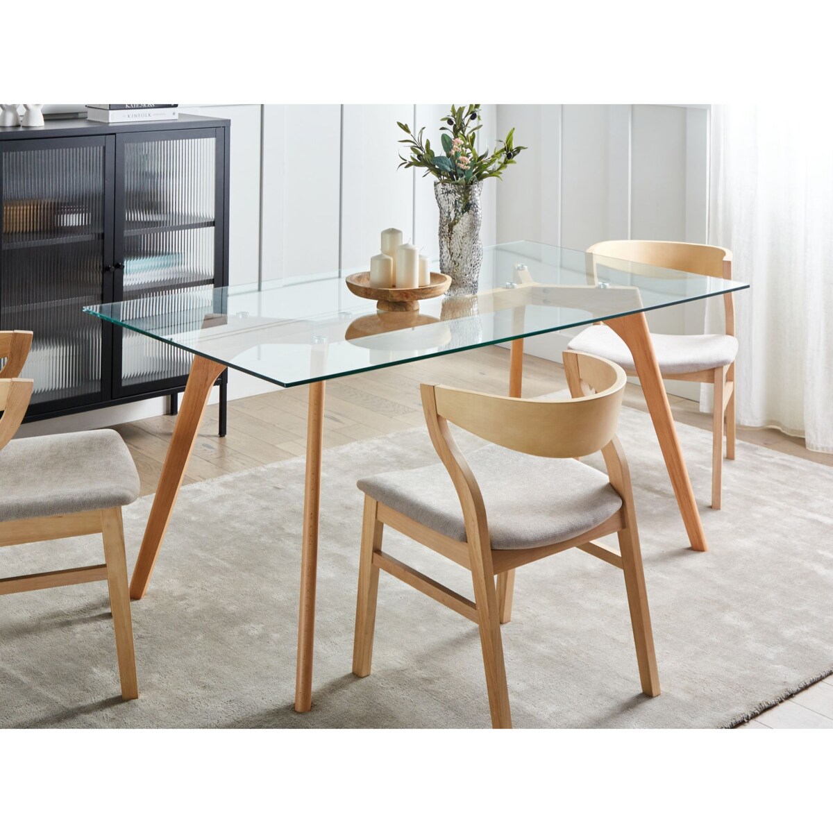 Stół do jadalni HUDSON Przezroczysty 160 cm 90 cm Szkło hartowane