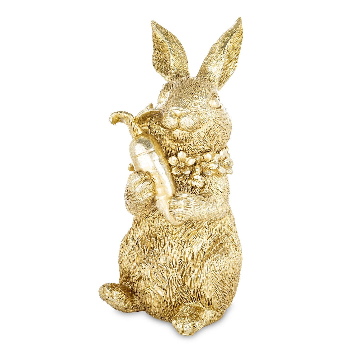 Figurka - złota króliczka z marchewką 16x9x7 cm KAROTO-2