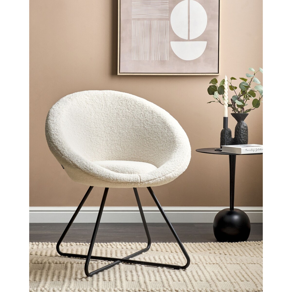 Krzesło boucle złamana biel FLOBY II