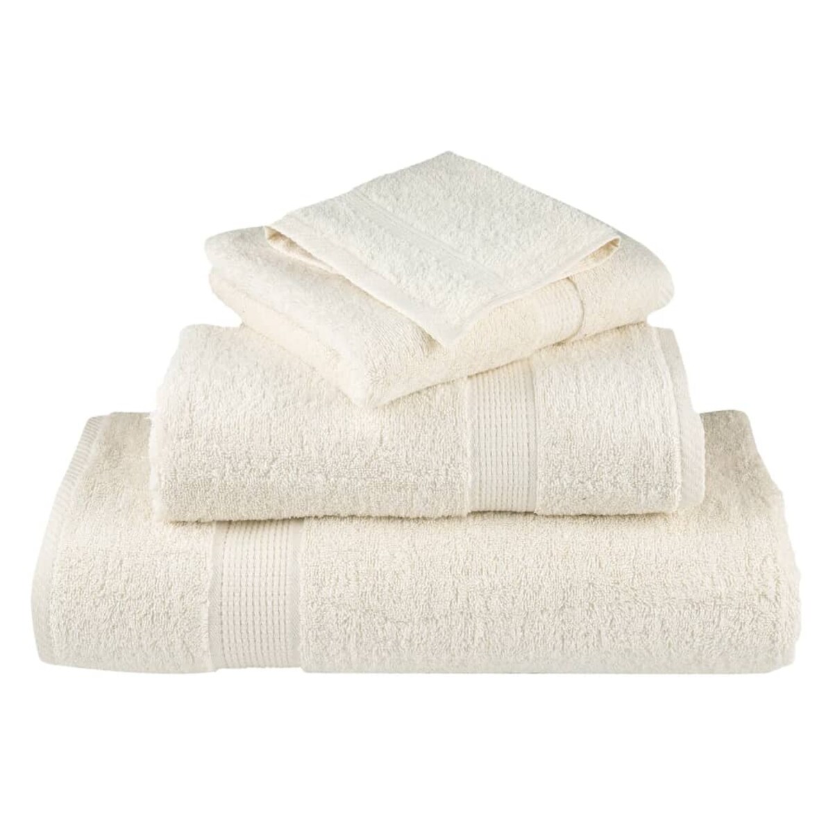 vidaXL Ręczniki premium SOLUND, 2 szt., kremowe, 100x200 cm, 600 g/cm²