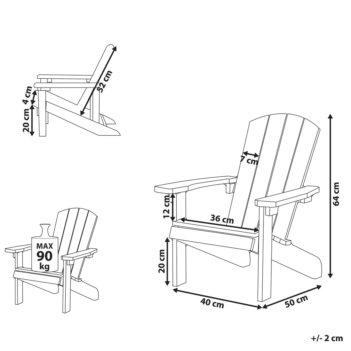 Krzesło dziecięce ADIRONDACK Błękitny