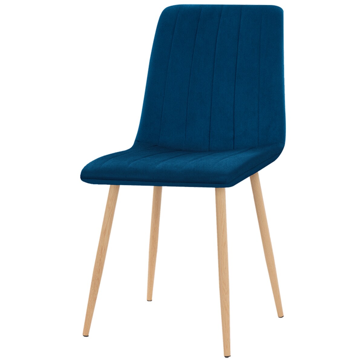Krzesło tapicerowane do salonu jadalni welurowe pikowane granatowe