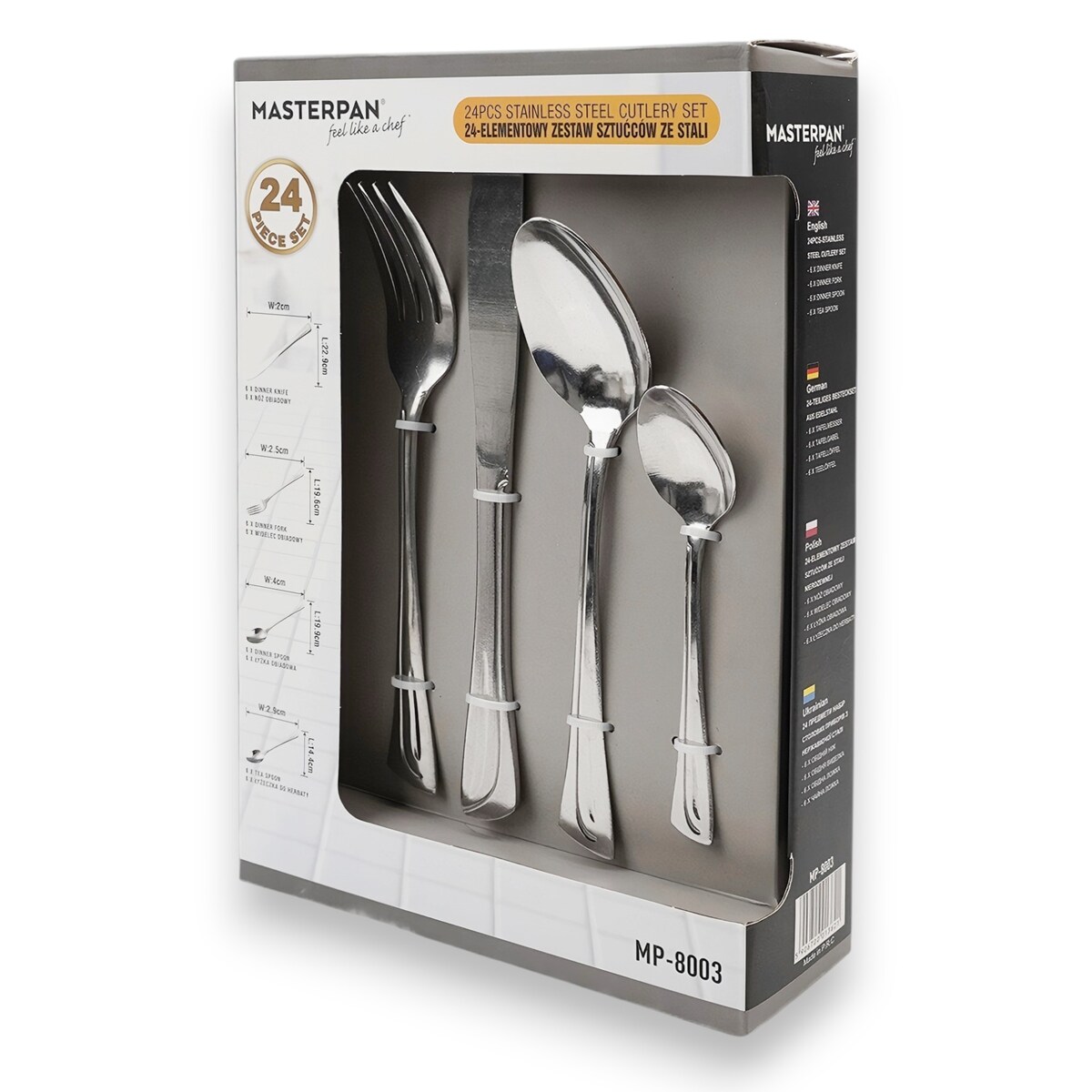 Zestaw sztućców 24 ELE na 6 osób sztućce komplet MASTERPAN MP-8003