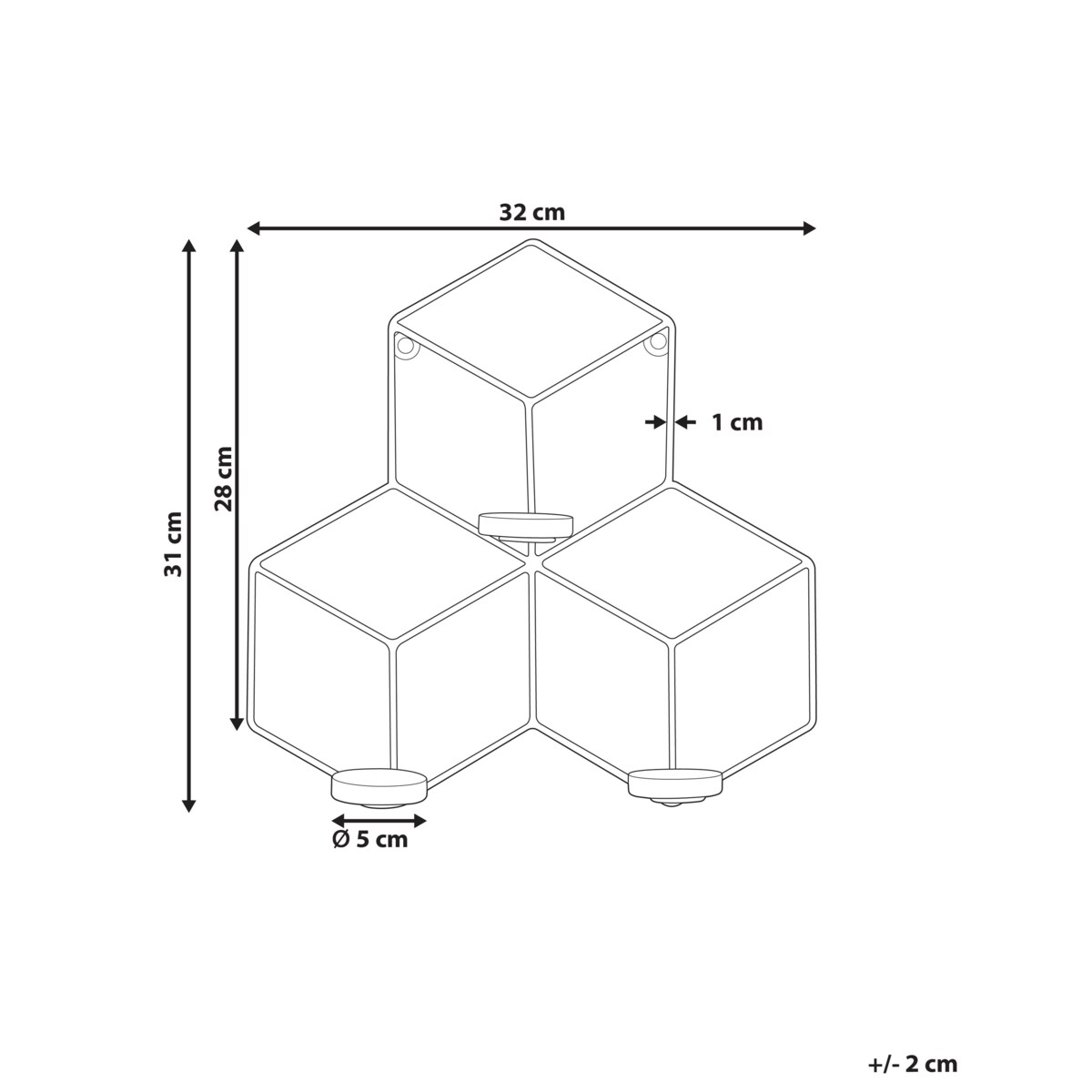 Świecznik wiszący TAROUCA Metal 31 cm Czarny