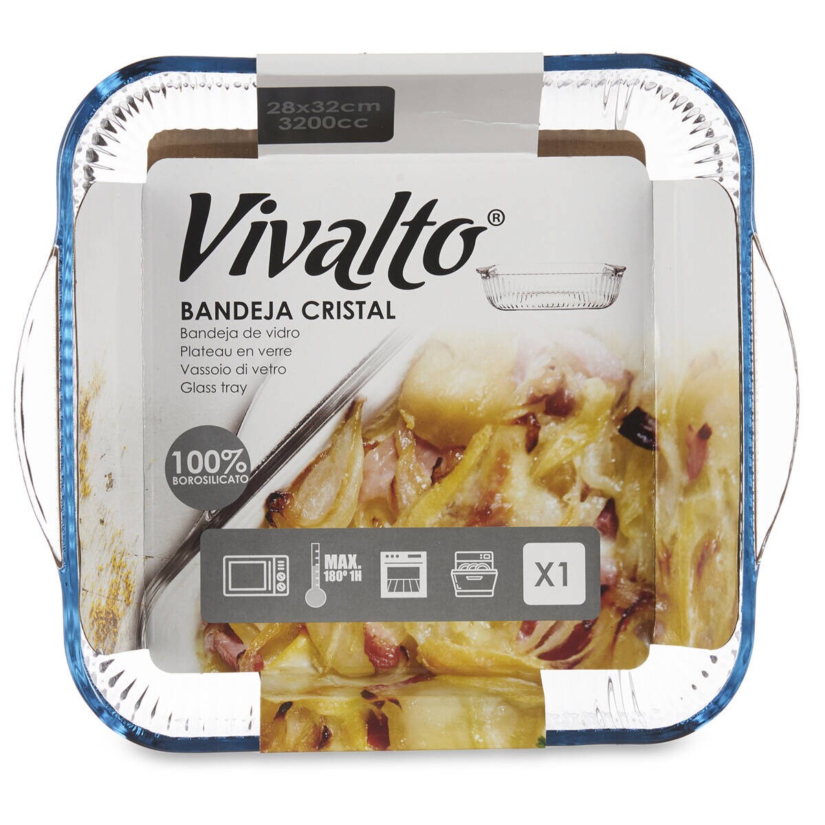 Naczynie do zapiekania dla jednej osoby, ryflowane szkło