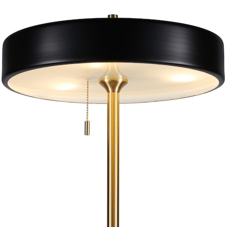 LAMPA podłogowa KKST-MF8872 BLACK okrągła OPRAWA metalowa czarna złota