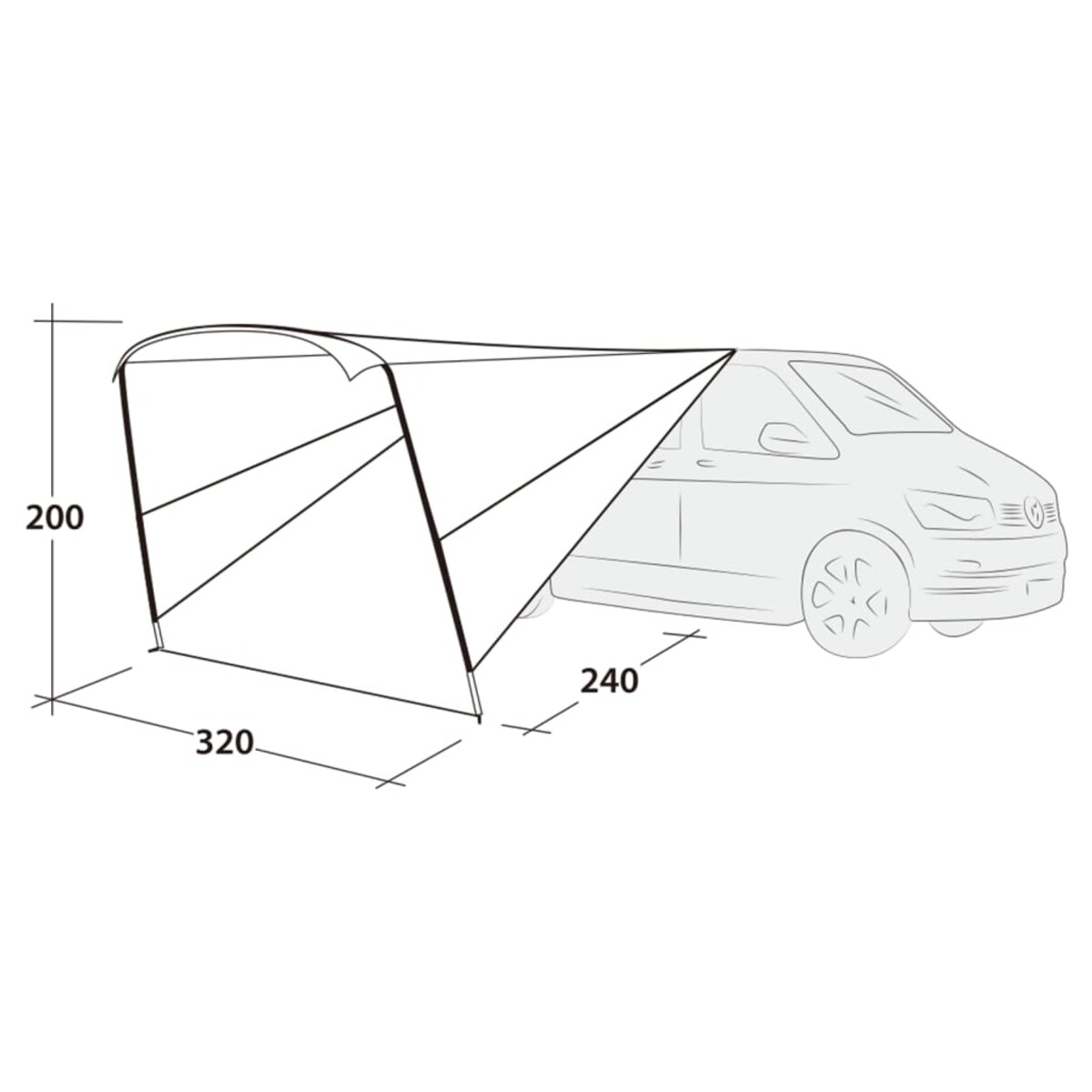 Outwell Zadaszenie Touring Canopy, szaro-czarne