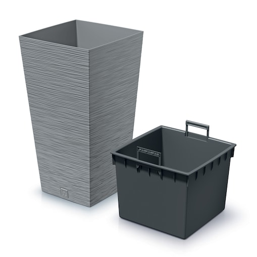 Doniczka Donica Ogrodowa 24 Cm Kwadratowa Na Taras Do Ogrodu Domu Szara