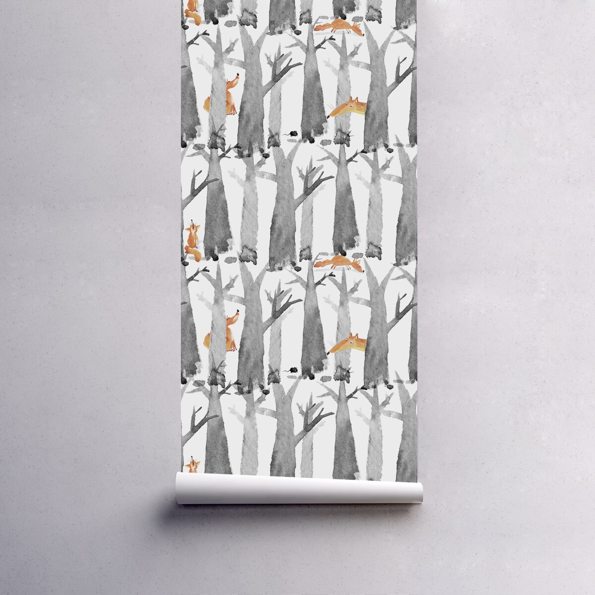 Tapeta Akwarelowy lis, 416x254cm