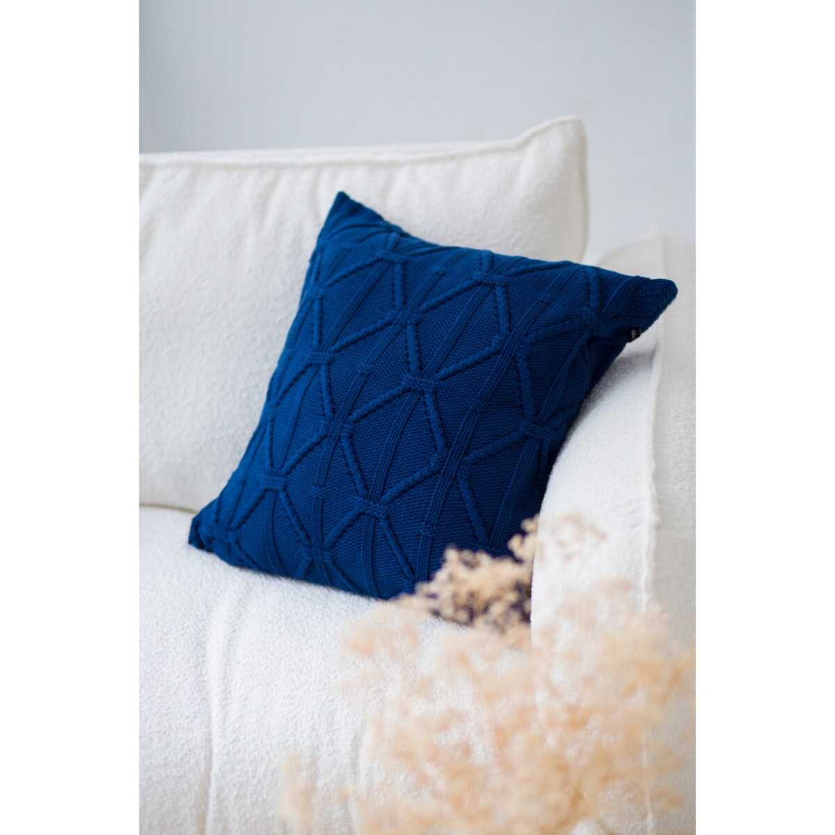 Poszewka brytyjska kwadratowa granatowa, 50 x 50 cm, La Manta