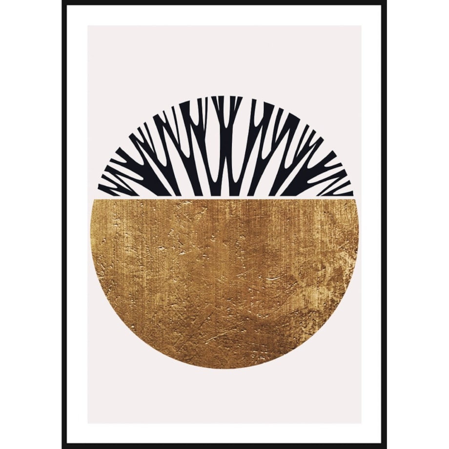 Poster Story, Plakat, Obraz - Abstrakcyjny Złoty Półkrąg, wymiary 70 x 100 cm