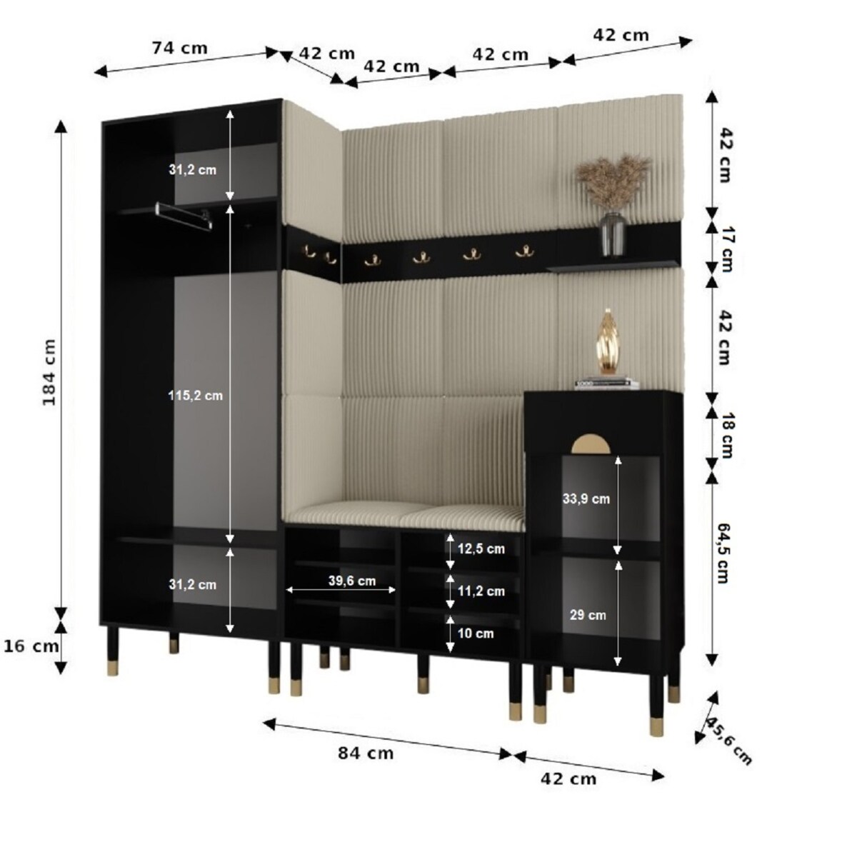 Garderoba do przedpokoju Abiks PALERMO 13 kaszmir+poso100