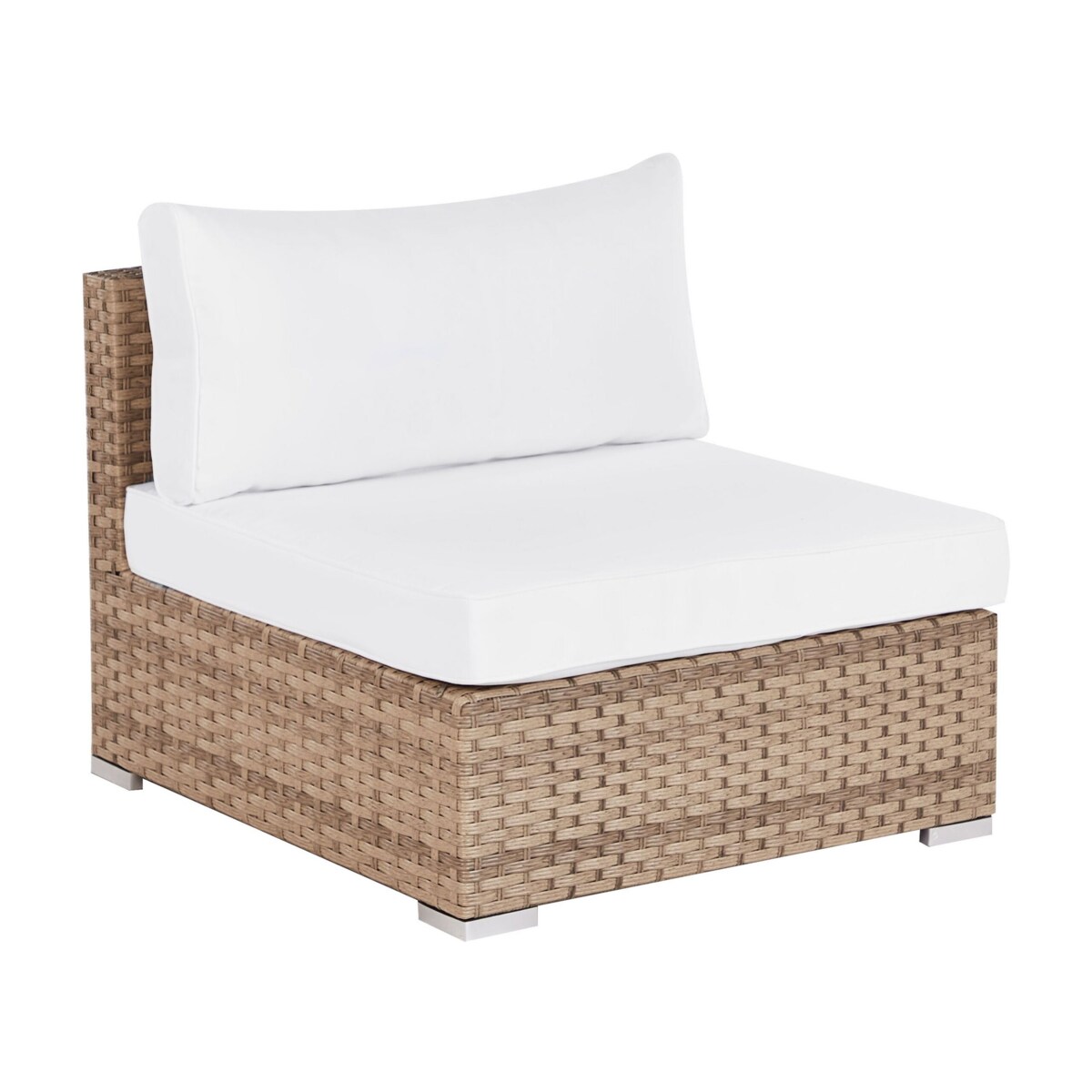 Narożnik ogrodowy ze stolikiem dla 4 osób SANO Prawostronny Modułowy Technorattan Naturalny