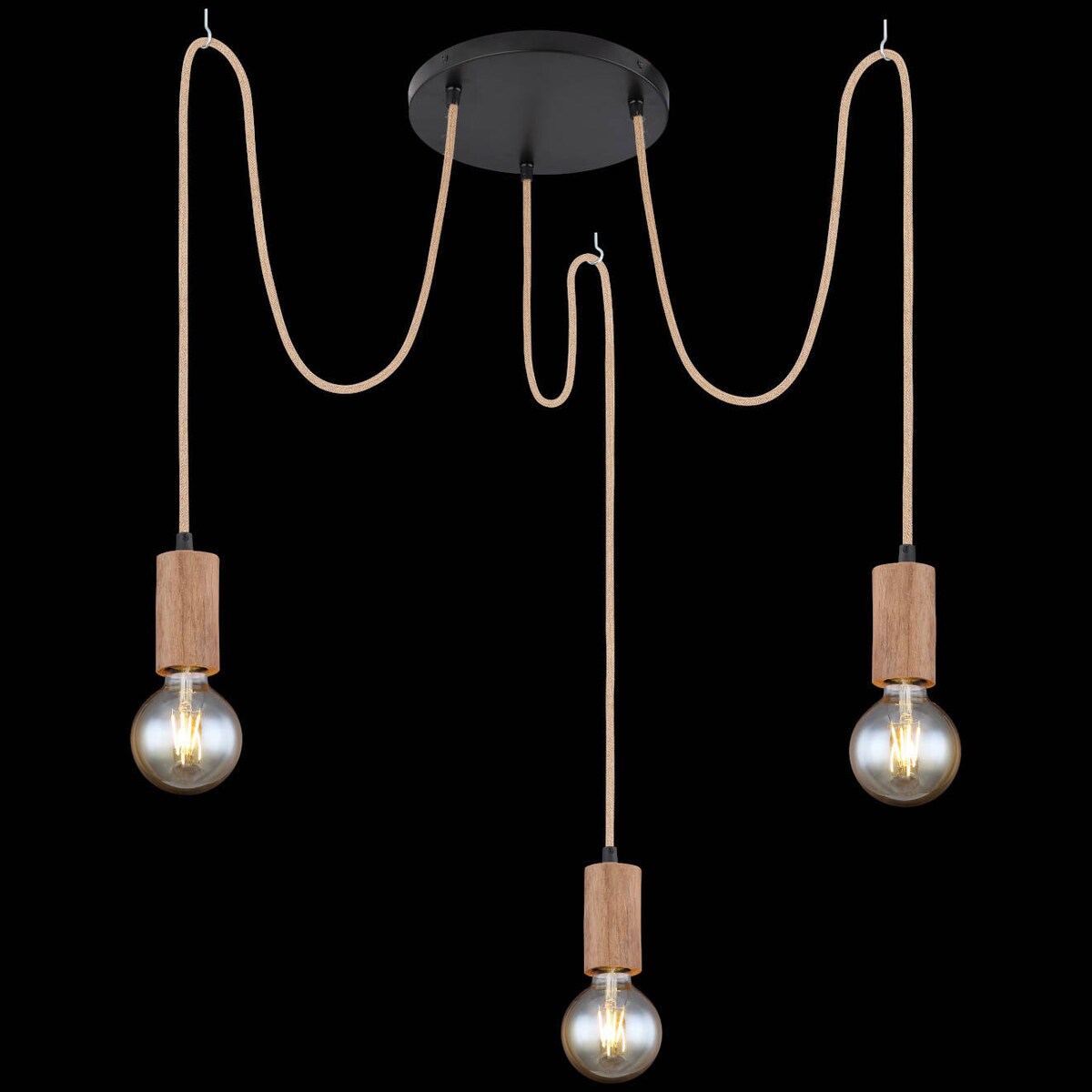 Wisząca LAMPA skandynawska FRIDA 69069-3H Globo metalowa OPRAWA pająk ZWIS hygge brązowy czarny