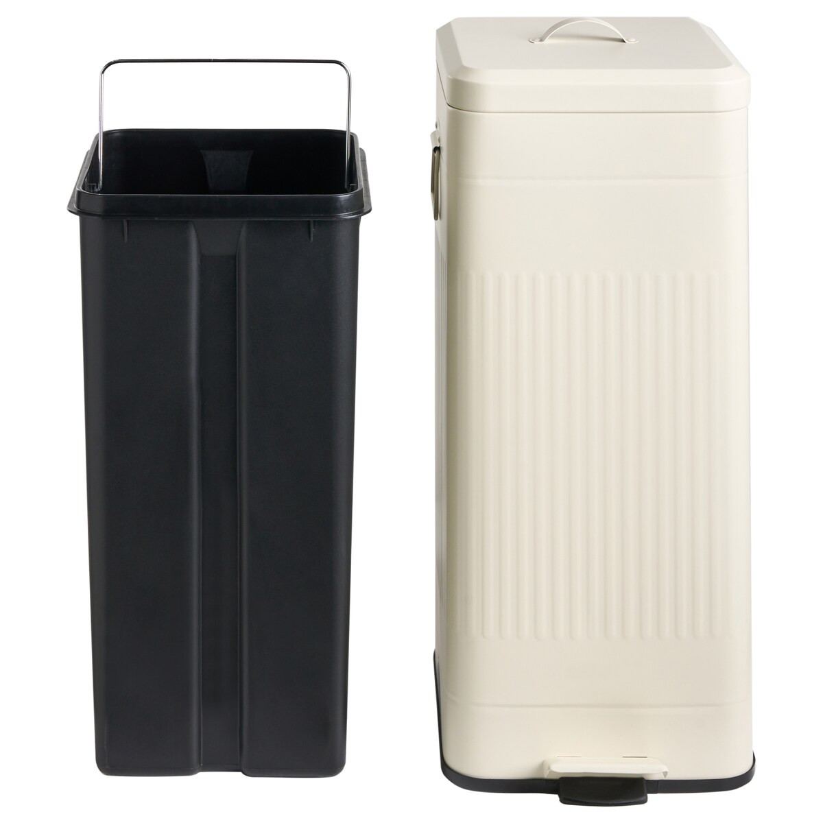 Kosz na śmieci z pedałem 30 L ECOCOMFORT Metal Beżowy