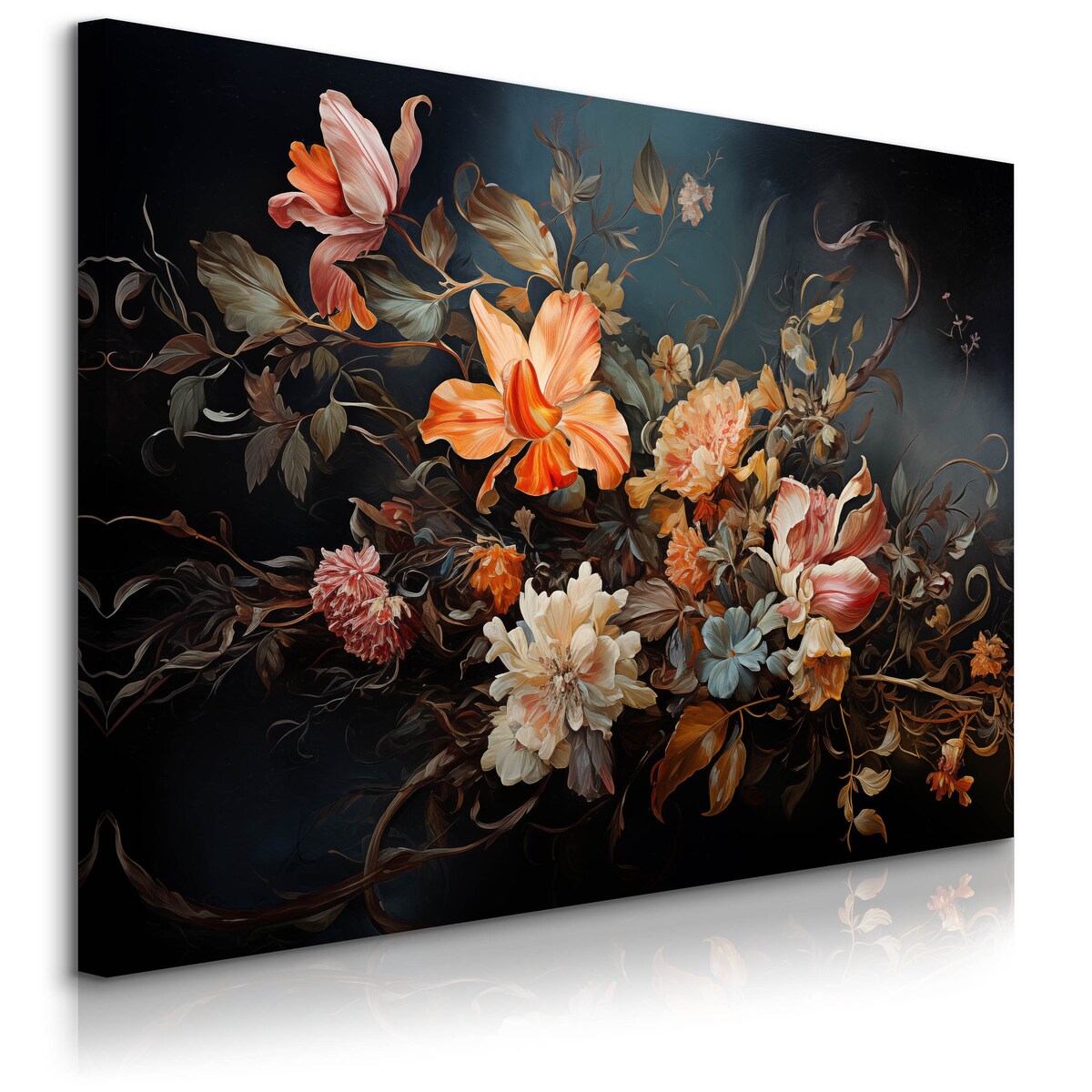 Obraz Ścienny Do Salonu Tropikalne Kwiaty Liście Natura Abstrakcja 120x80cm