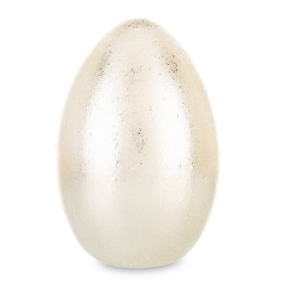 Dekoracja - srebrne jajko z ceramiki 15x10x10 cm MONNI - V