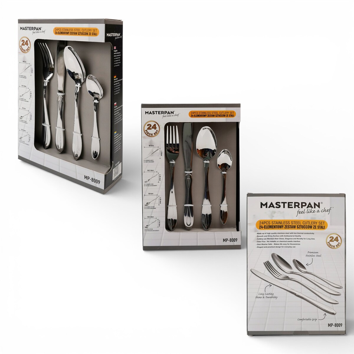 Zestaw sztućców 24 ELE na 6 osób sztućce komplet MASTERPAN MP-8009