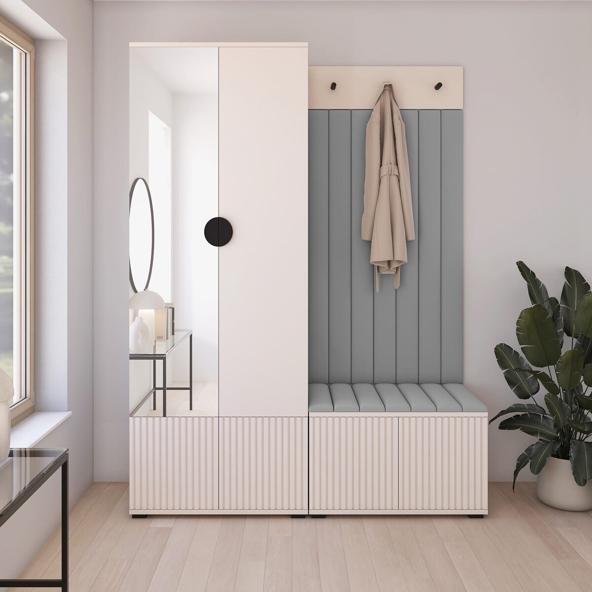 Zestaw do przedpokoju z lustrem Ritmo wersja 1 Trinity 14 frez Cashmere