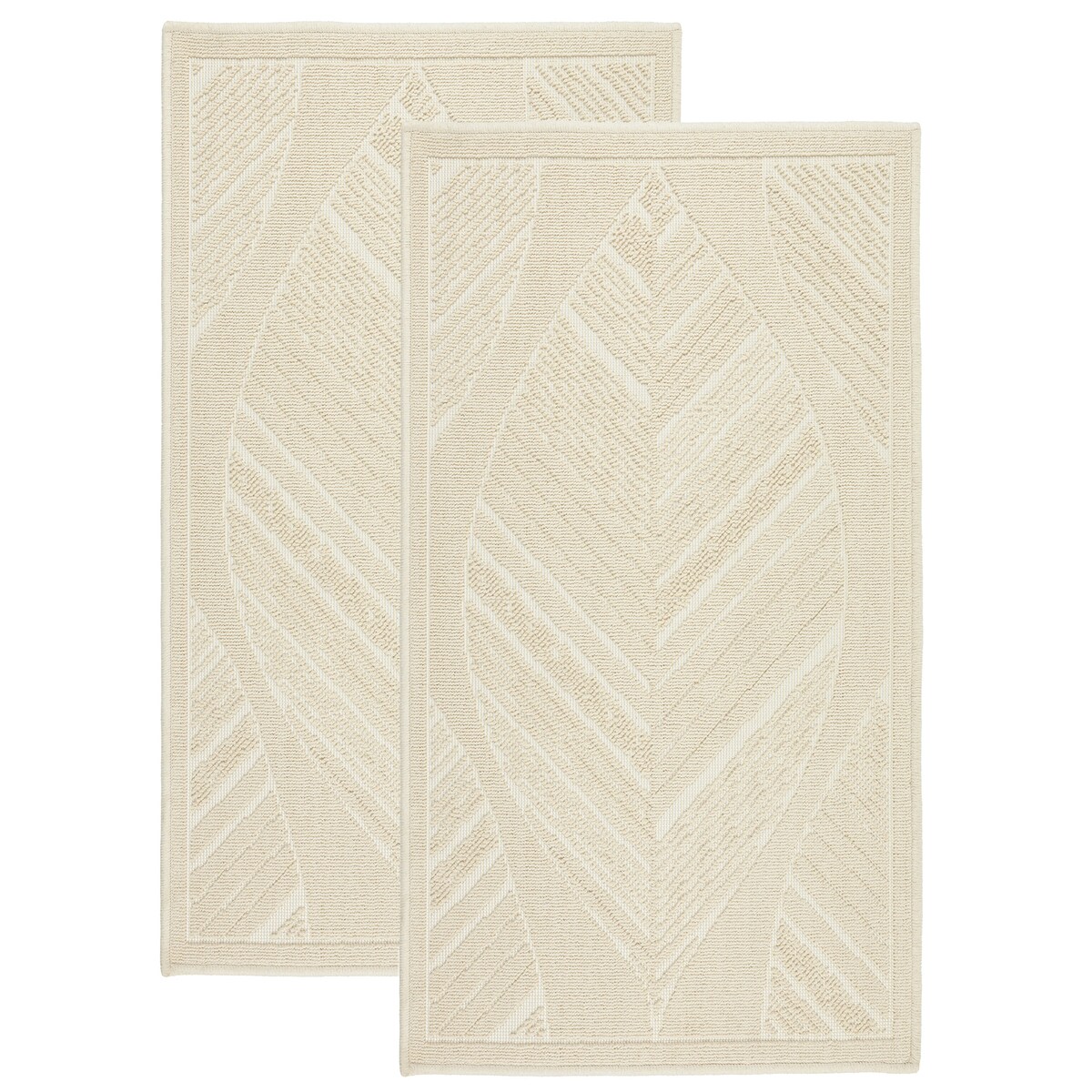 Zestaw 2 szt Dywan bawełniany 73x135 cm Lino antypoślizgowy egipski do prania pokoju łazienki Boho beżowy