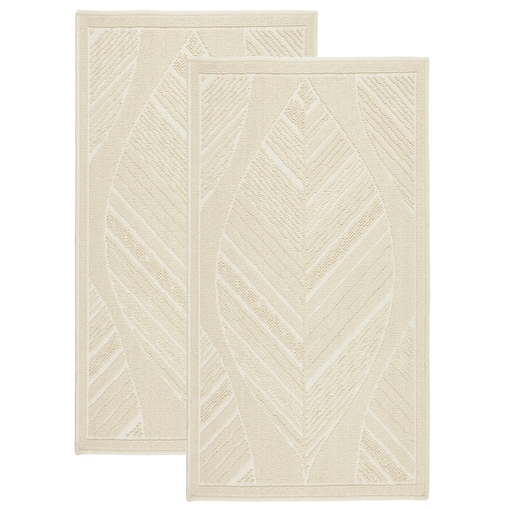 Zestaw 2 szt Dywan bawełniany 73x135 cm Lino antypoślizgowy egipski do prania pokoju łazienki Boho beżowy