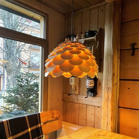 LAMPA wisząca BURGO LP-101335/1P S Light Prestige drewniana ekologiczna ananas