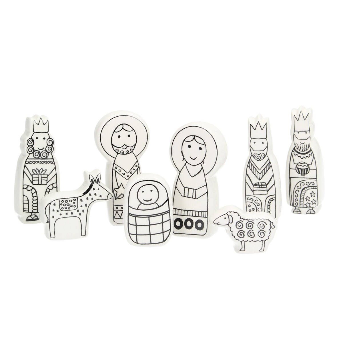 Figurki do szopki boże narodzenie, święta, świąteczne, biały, 3x2x8 cm