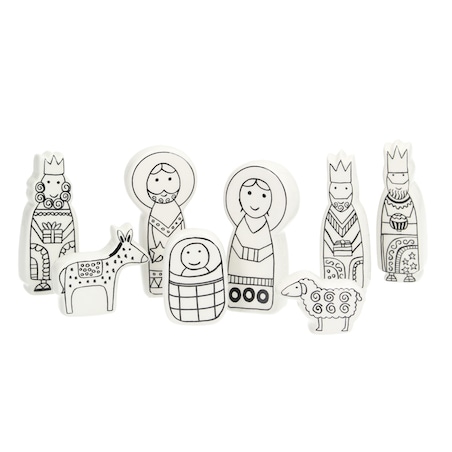 Figurki do szopki boże narodzenie, święta, świąteczne, biały, 3x2x8 cm