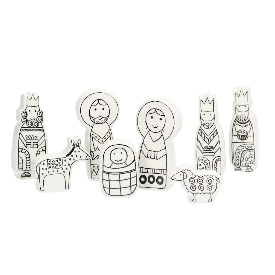 Figurki do szopki boże narodzenie, święta, świąteczne, biały, 3x2x8 cm