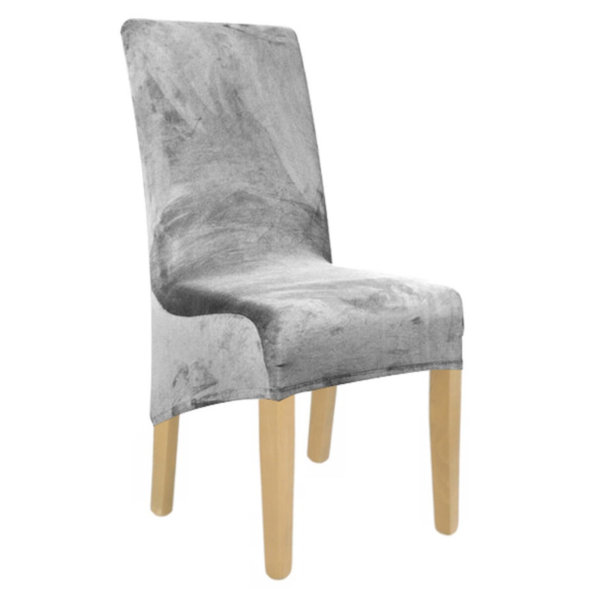 POKROWIEC NA KRZESŁO XL JASNY SZARY WELUR ELASTYCZNY [21DW]