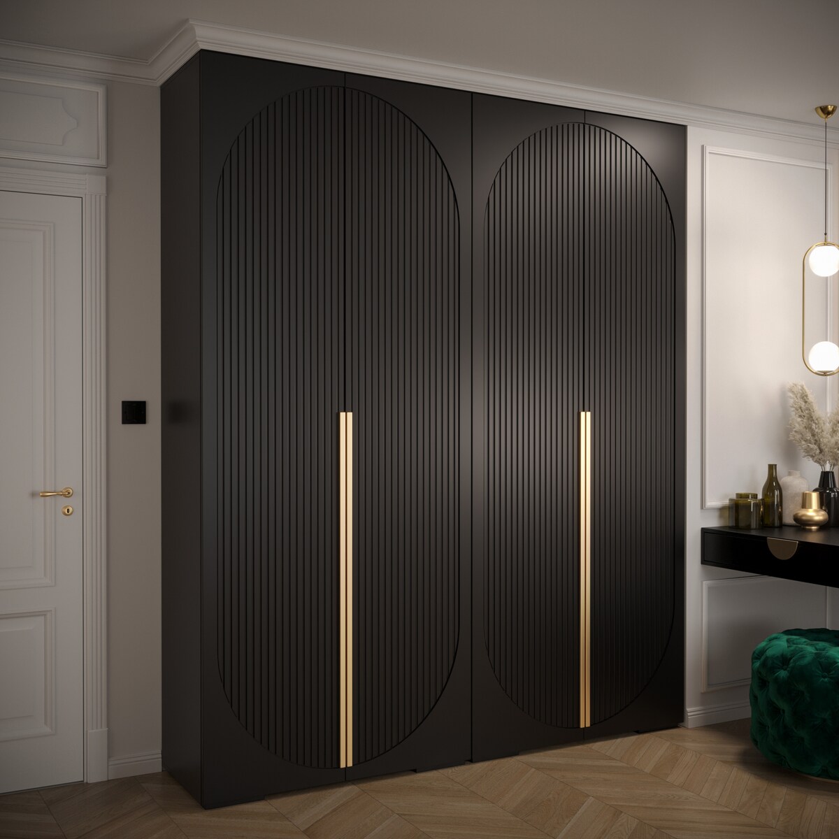 Szafa przesuwna Garderoba MANHATTAN RYFEL 5 200 gł. 47 czarny