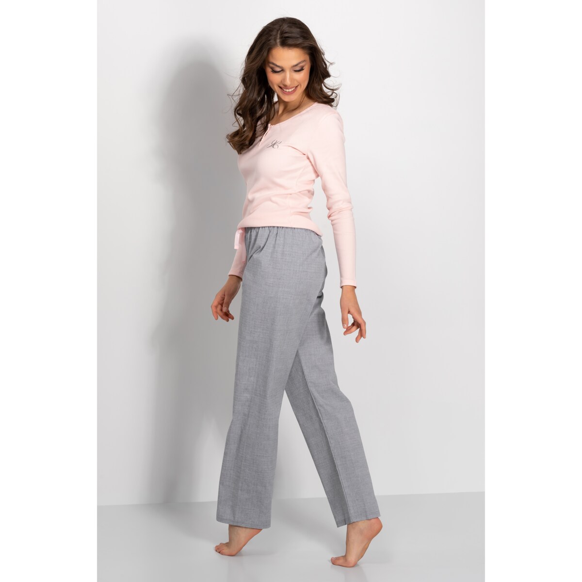Piżama Linda Pink-Grey, S