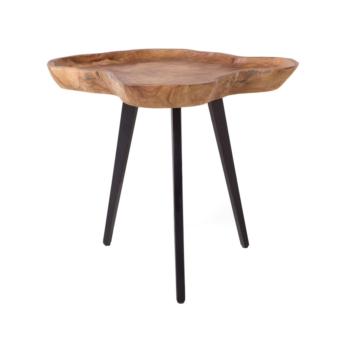 Stolik pomocniczy ELSA Drewno tekowe Brązowy