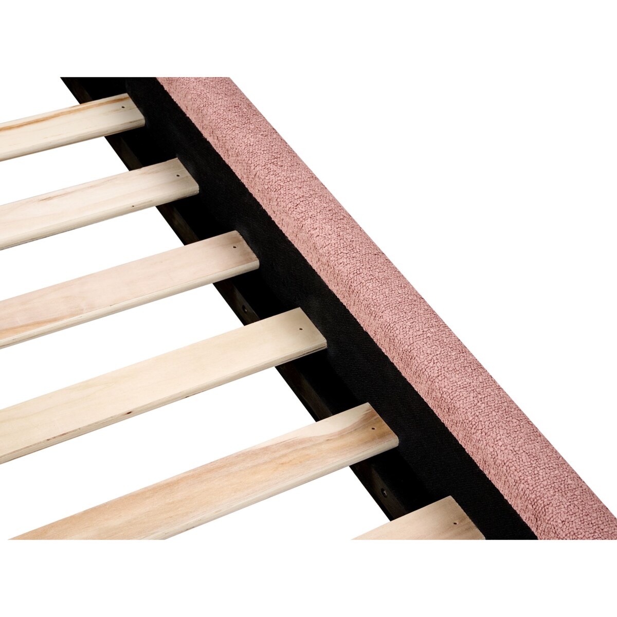 Łóżko boucle 160 x 200 cm pastelowy róż VAUCLUSE