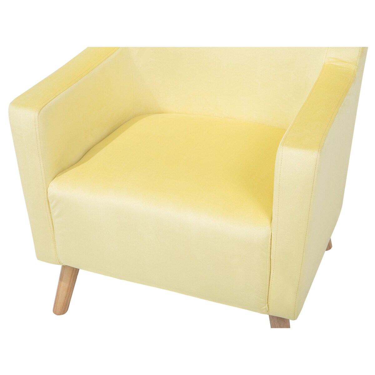 Fotel uszak welurowy żółty ONEIDA