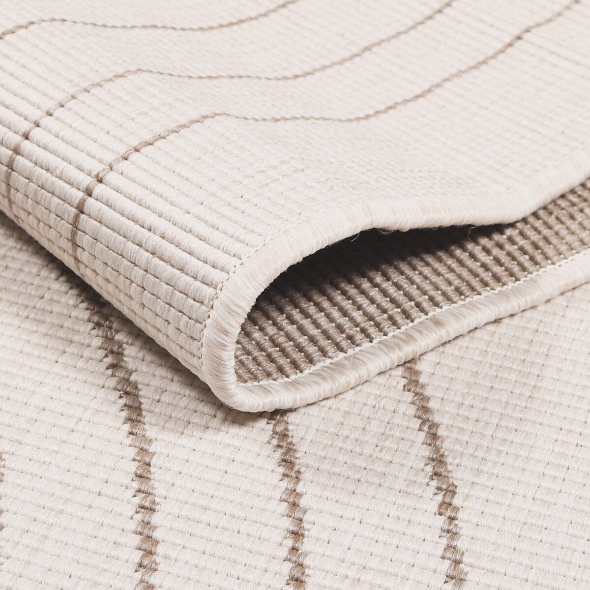 Funkcjonalny dywan na zewnątrz i do wnętrz, dwustronny DUO 57390 Krem 200x290