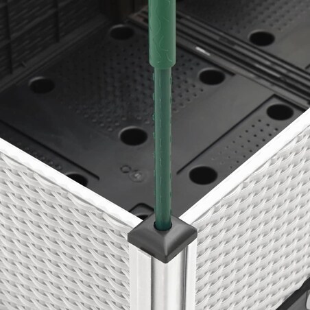 vidaXL Donica ogrodowa z kratką, biała, 160x40x142,5 cm, PP