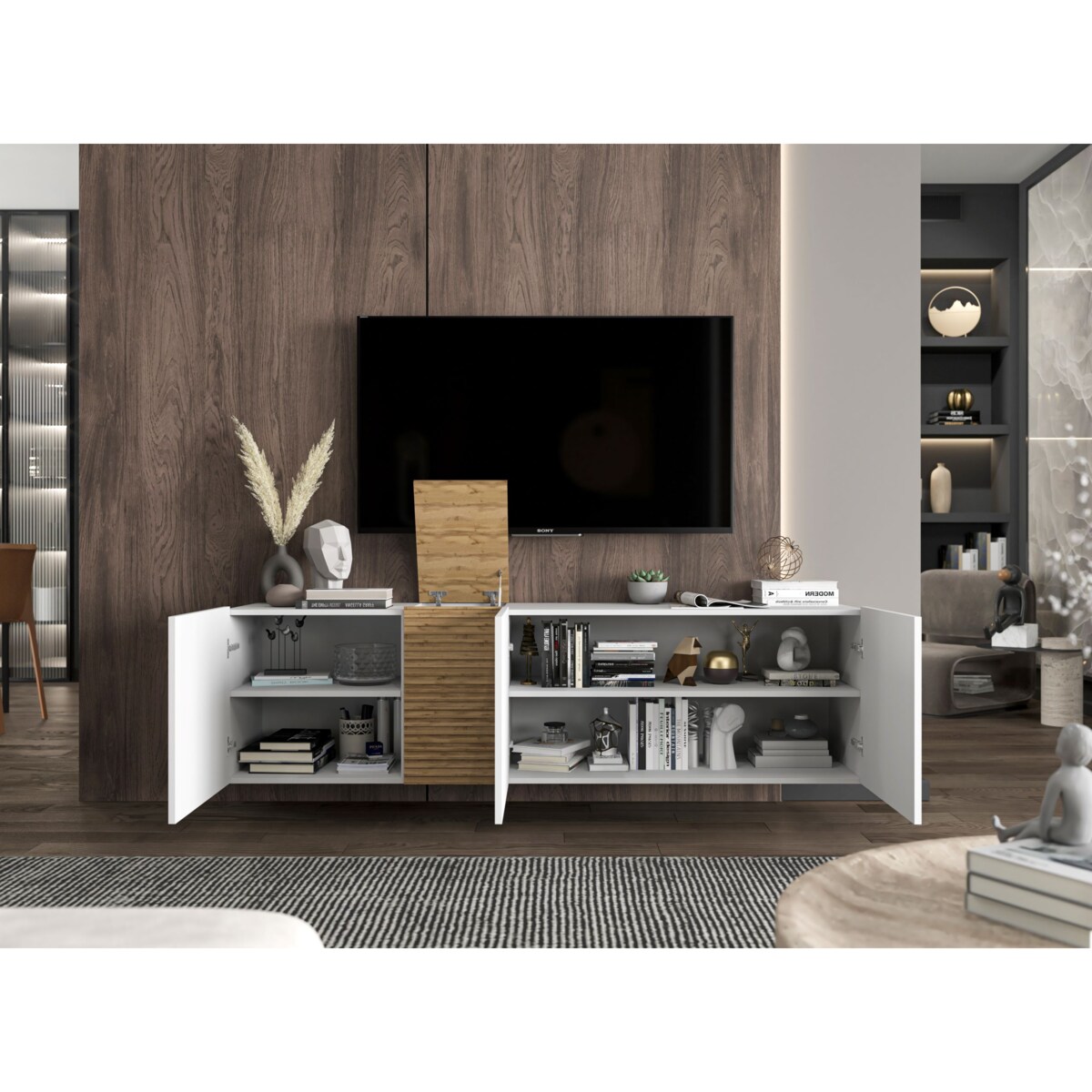 Szafka RTV Loft Komoda RTV Loft Biały MAT 160 cm