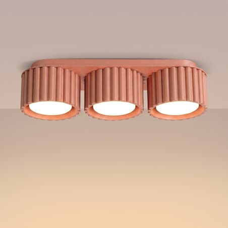Plafon AURA 3 brzoskwiniowy Gx53