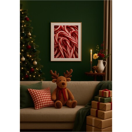 Poster Story, Plakat, Obraz - Świąteczne Cukrowe Laski, wymiary 30 x 42 cm