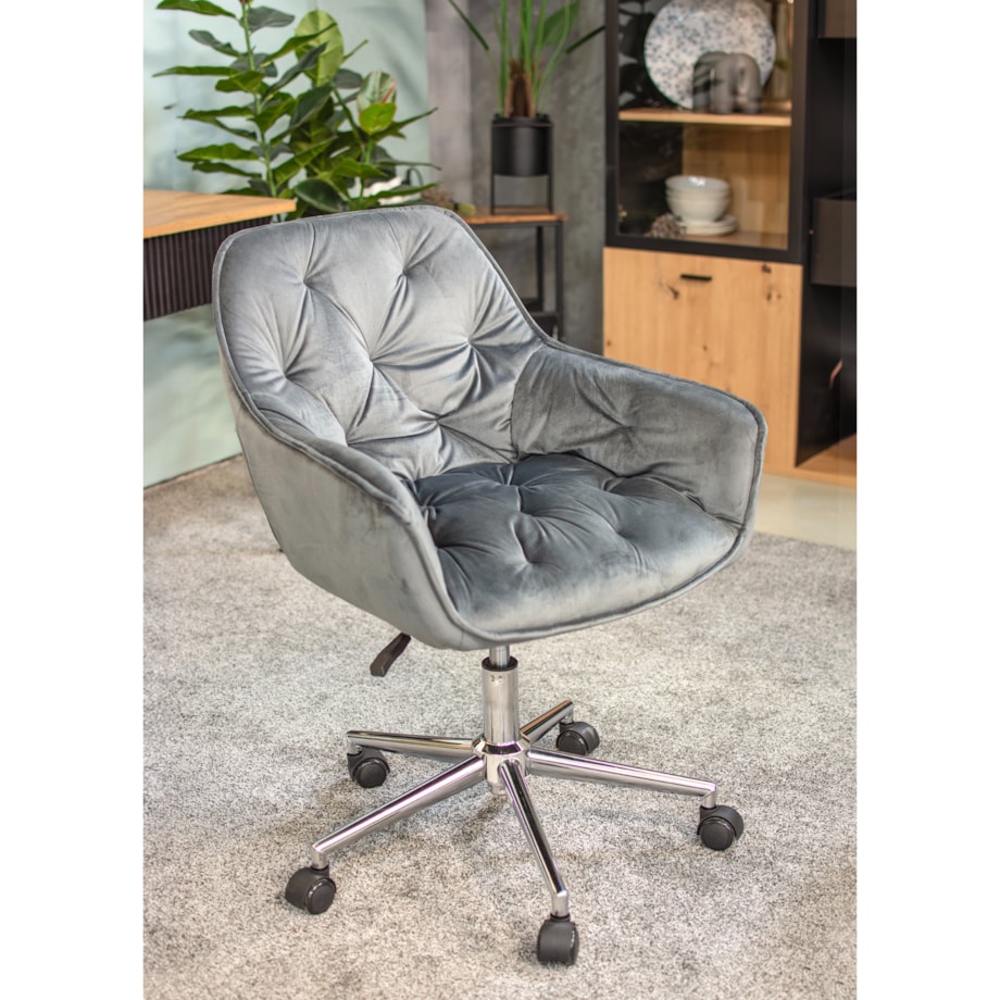 Fotel LARGO szary na srebrnej stopie