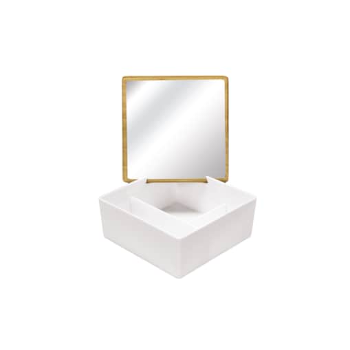 Kleine Wolke Timber Box Pojemnik na kosmetyki biały S