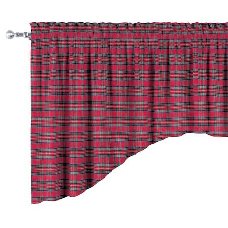 Lambrekin łuk 250x75 czerwona kratka