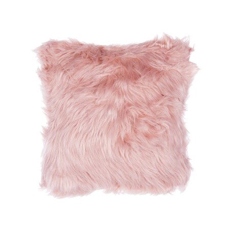 2 poduszki dekoracyjne włochacze 42 x 42 cm różowe LUBHA